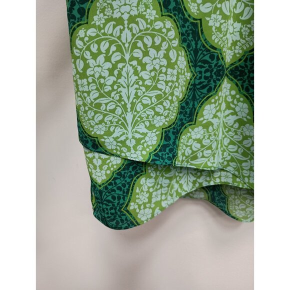 Beautiful By Lawrence Zarian Womens BOHO Blouse Size 1X Green Printed 3/4 Sleeve - Picture 5 of 8